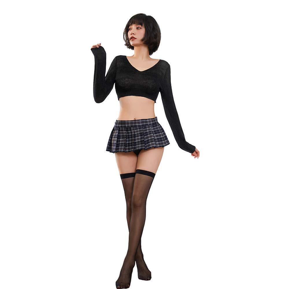 5624 Sexy Lingerie Pleated Short Skirt JK Student Uniform Sexy Sweater